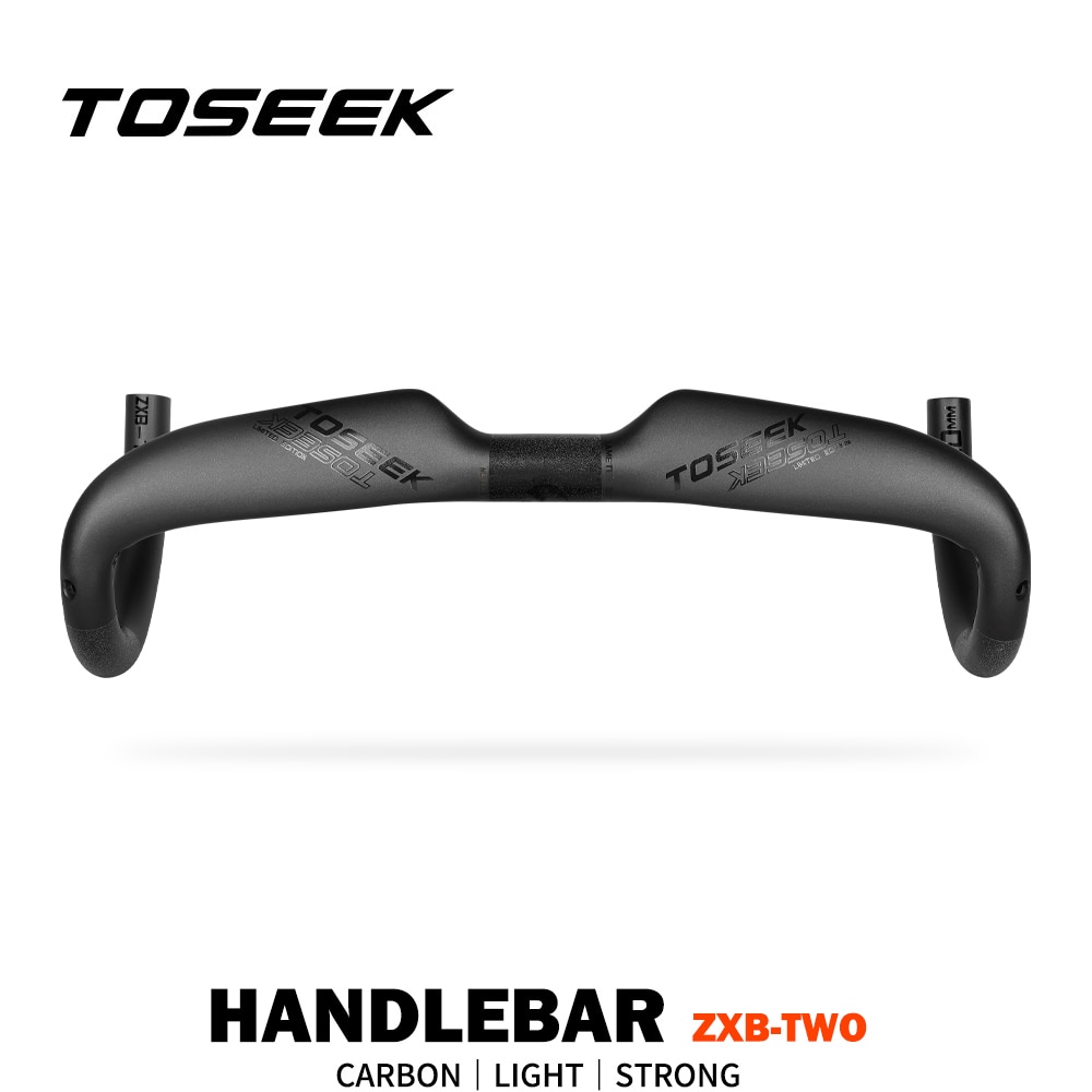 TOSEEK ZXB-TWO 자전거 카본 로드 핸들 바, UD 매트, 내부 라우팅 로드 자전거 핸들 바, 400mm, 420mm, 440mm